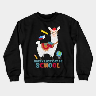 Cute Happy Last Day OF School-Llama Vintage Crewneck Sweatshirt